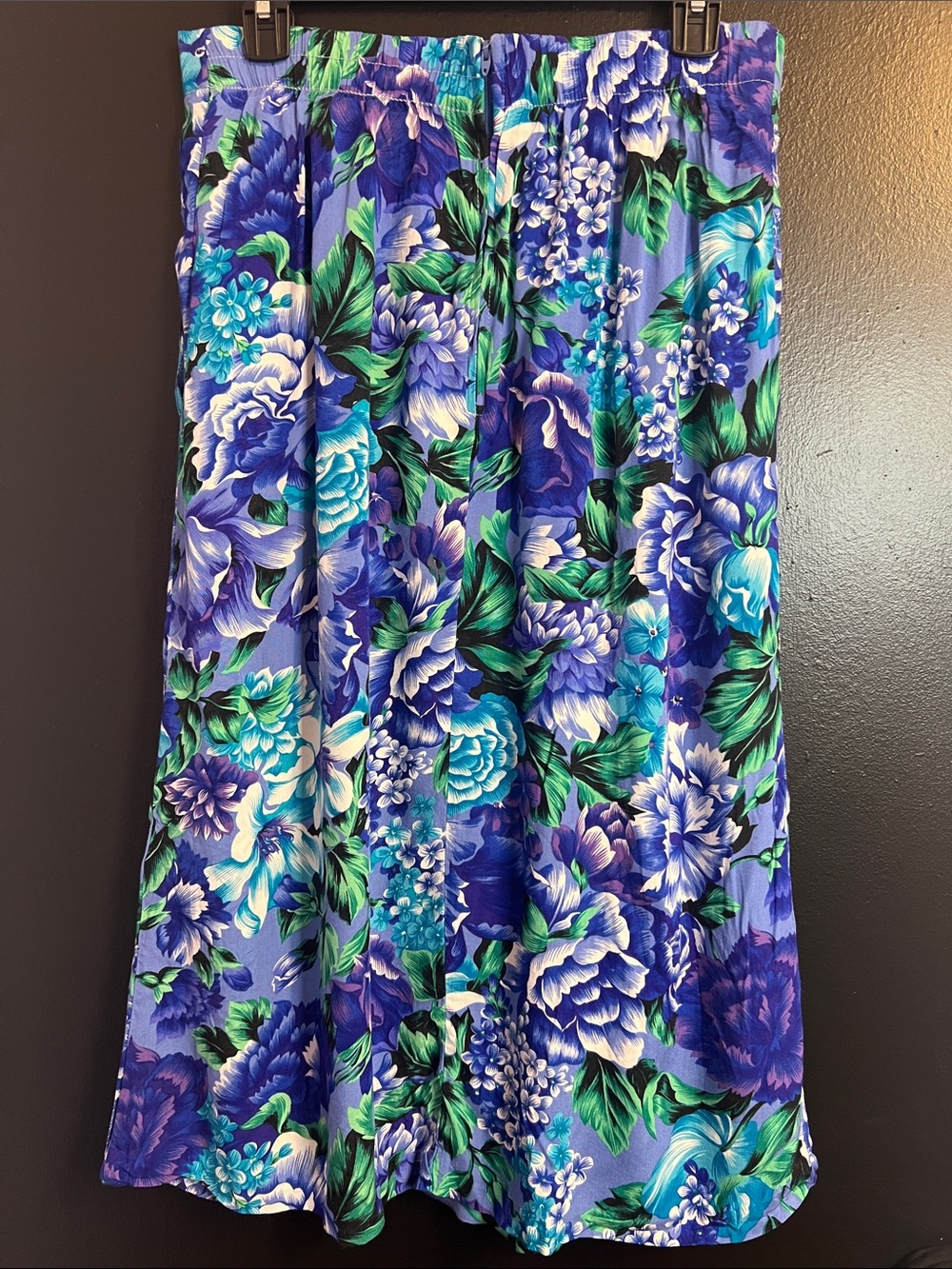 Vintage Requirements Tropical Midi Skirt in Blue and Green - Picture 2 of 3